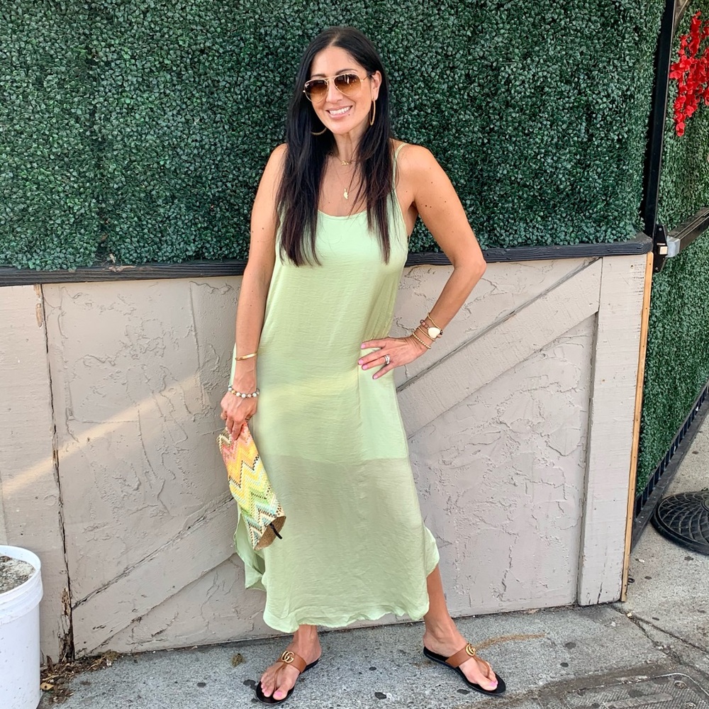 NWT- Sadie & Sage spaghetti strap long slip dress.